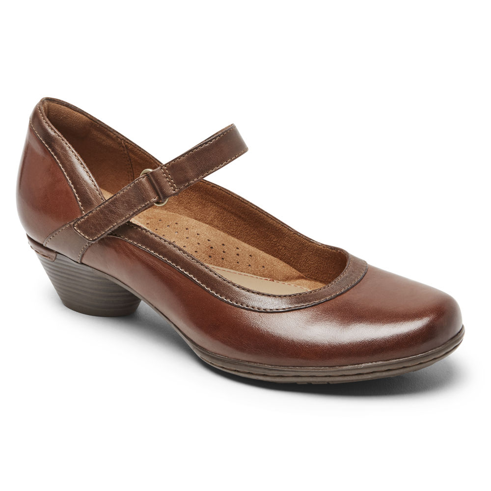 Zapatos Bajos Rockport Mujer Mexico - Cobb Hill Laurel Mary Jane Marrom - PHVDW1640